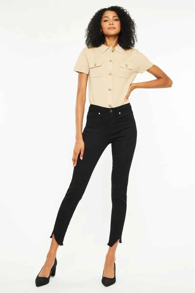 Kancan High Rise Frayed Hem Skinny Jeans BLACK 9c2cee4e4bd843ff898e434f32136a35-Max-Origin