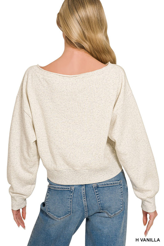 Fleece Boat-neck Sweatshirt 9c316ab634f64bd6b156cebafc3371fa-Max