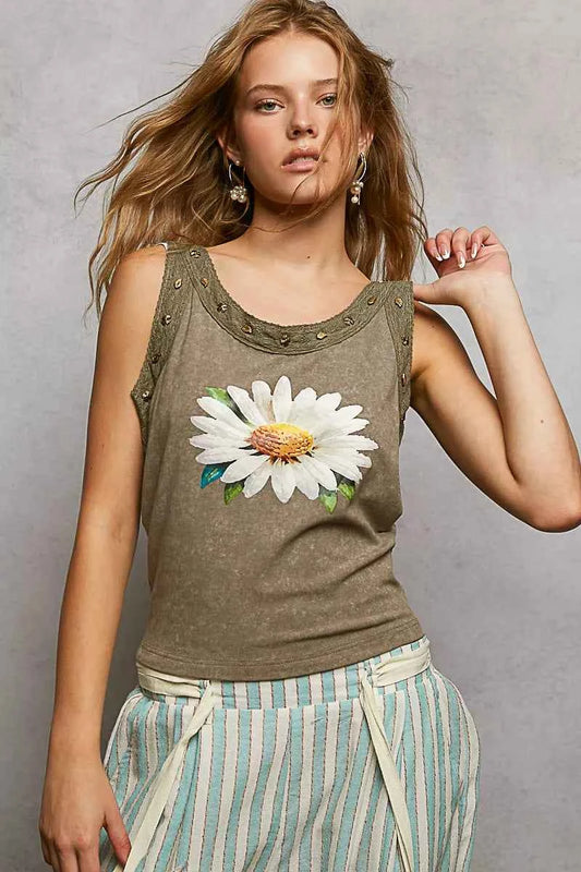 POL Washed Floral Stud Round Neck Slim Tank 9c339c9e-bec1-4baf-bdce-d011e56f2875-Max-Origin