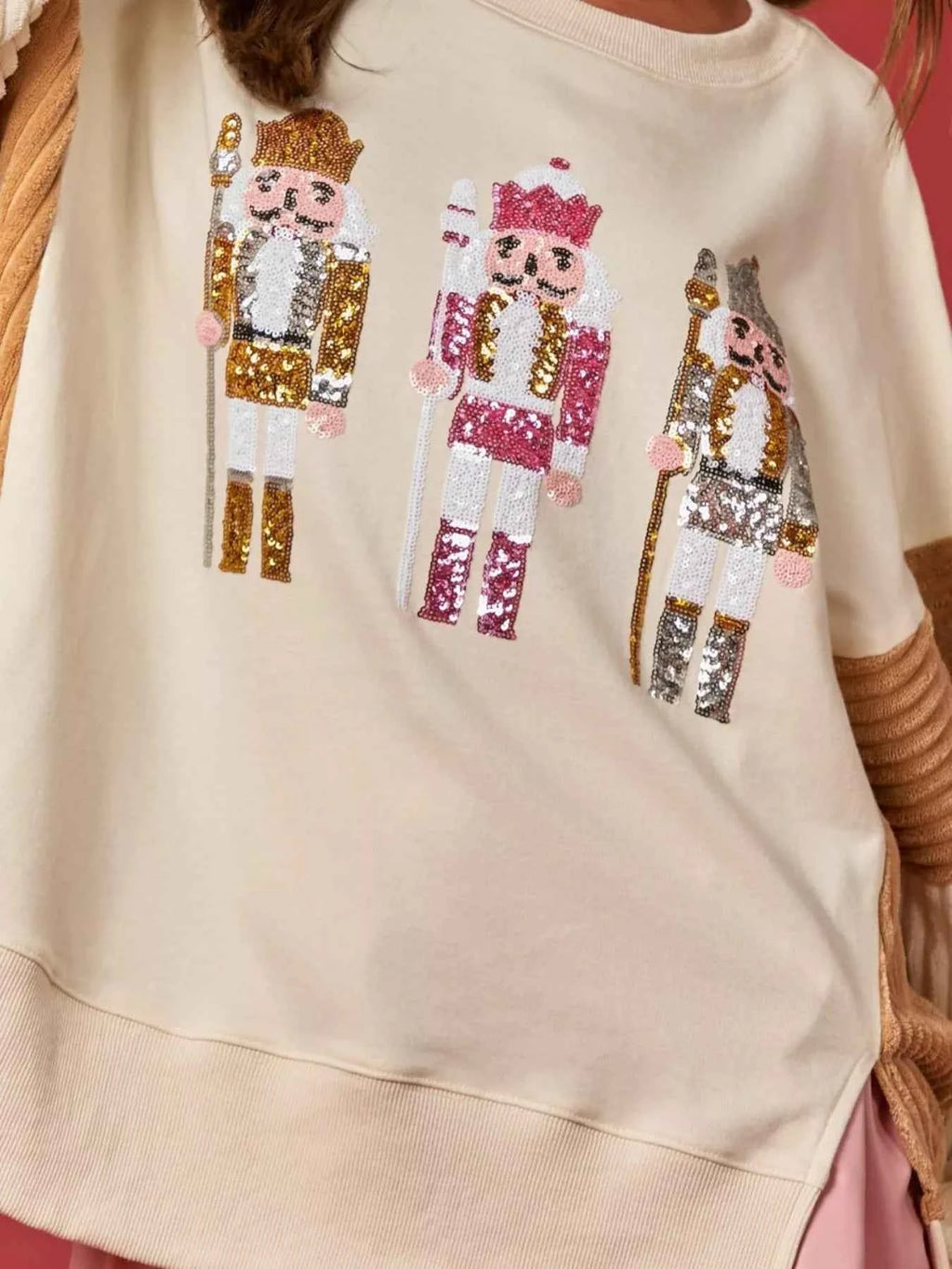 Nutcracker Long Sleeve Sweatshirt with Side Slit 9c3b10bf-e591-404e-88cb-077acfd4e249-Max-Origin