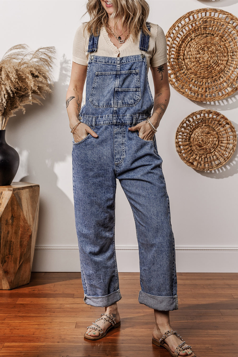Sail Blue Straight Leg Pockets Denim Bib Overall 9c43296d459043be