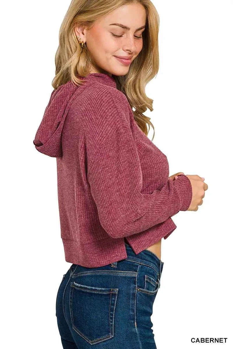 Zenana Drop Shoulder Ribbed Crop Hoodie 9c4d8624f342414f909659373d98ffe6-Max-Origin