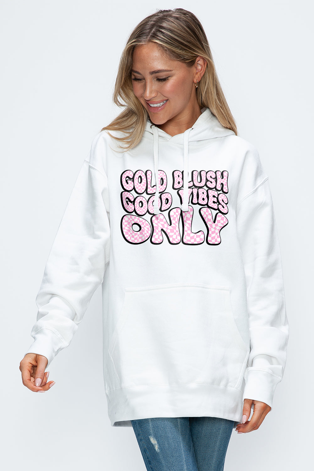 Simply Love Full Size Letter Graphic Long Sleeve Drawstring Hoodie