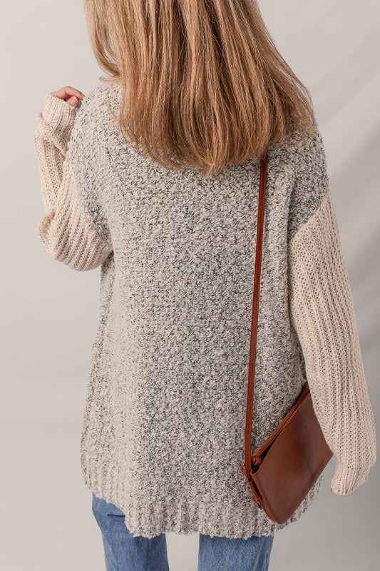 Colorblock Open Front Pocketed Cardigan 9c61c985-1d4e-4493-9c03-4caa49726d6e
