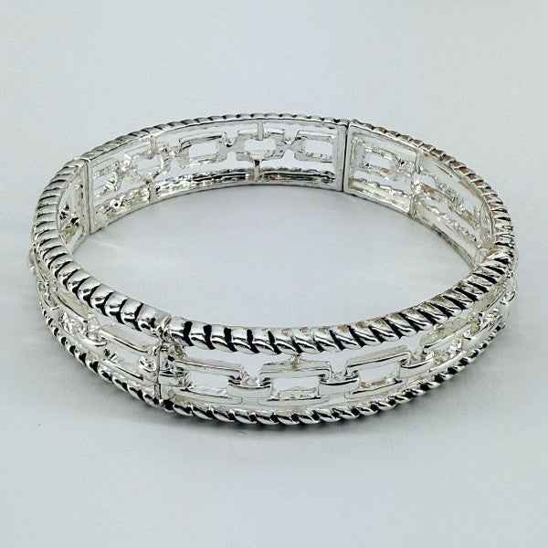 Stretchable Bracelet With Filigree and Cuban Link 9c717d6f-0add-4827-8693-17e2bee3c33a