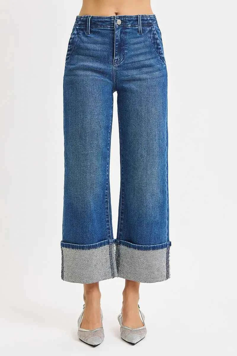 RISEN High Rise Ankle Wide Rhine Stone Cuffed Jeans 9c7727026a1a4f719abbacf1ef32488d-Max-Origin