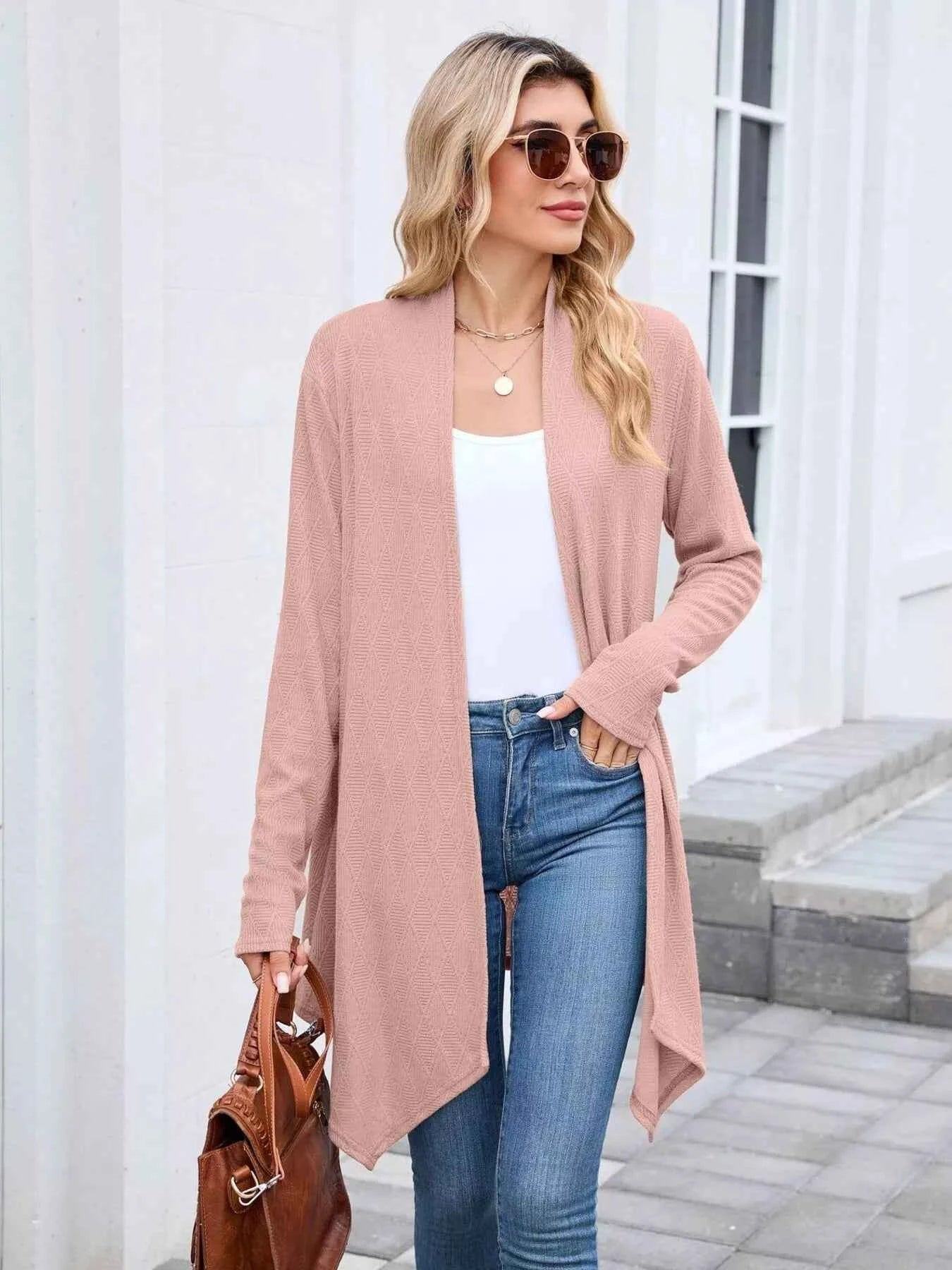 Open Front Long Cardigan