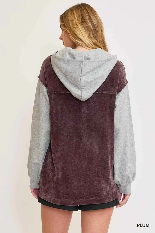 Contrast Hooded Chenille Jacket 9c8f6fc9-6b0d-4771-83bc-27b7a257d0ec-Max-Origin