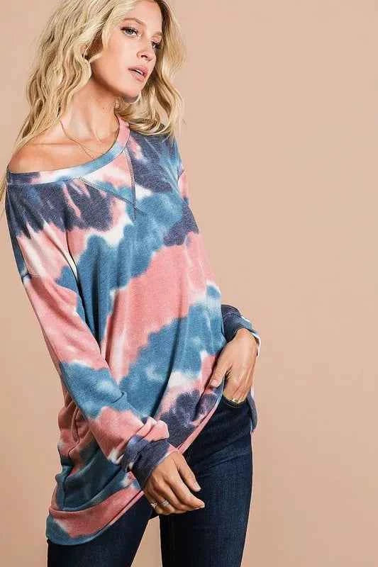Tie Dye French Terry Pull Over with Front Stitching Detail 9ca2b7220ea54debaa48501e4031fe9c-Max-Origin