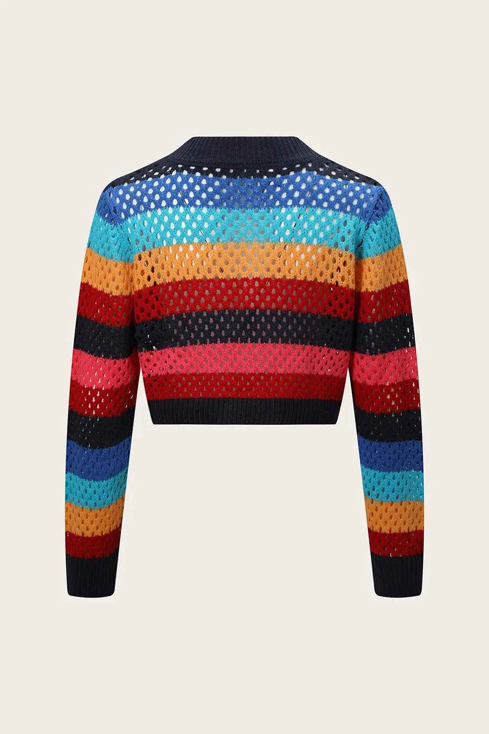 Openwork Color Block Tied Cardigan 9cc8e7b9-f0d5-42a7-948d-1b5cb2ec2644-Max