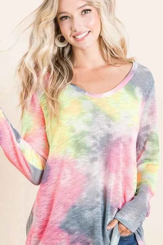 Tie Dye Print Low Gauge Knit Top 9cd3ace8f94d452ab7a313f954d65e37-Max-Origin