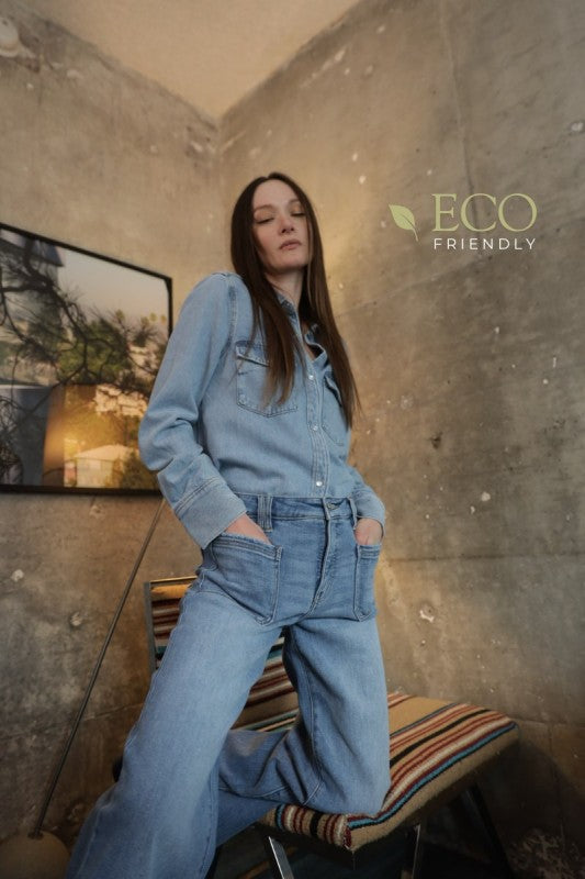 Eco Friendly Fabric High Rise Slim Palazzo Jeans As Shown 9cd7b026-95a0-4f16-ab13-3941fe794821