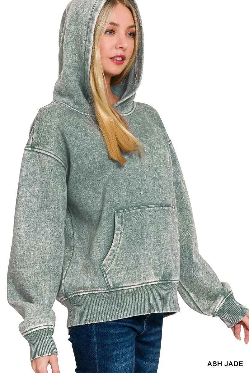 Zenana Fleece Acid Wash Kangaroo Pocket Hoodie 9cd865e0-59c1-4c13-a53c-920a00486db8-Max-Origin