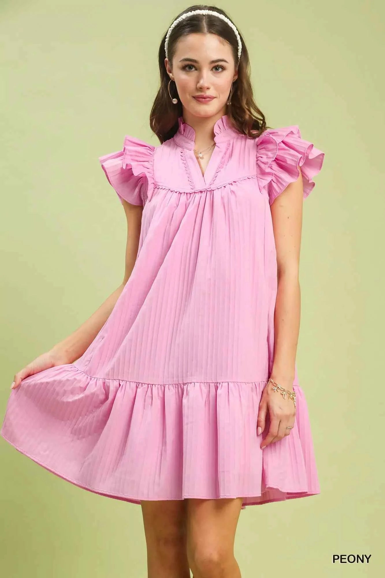 Umgee Flutter Sleeve Tiered Dress PEONY 9cdb3d42-e858-4d07-8976-f6a8c6a412fb-Max-Origin