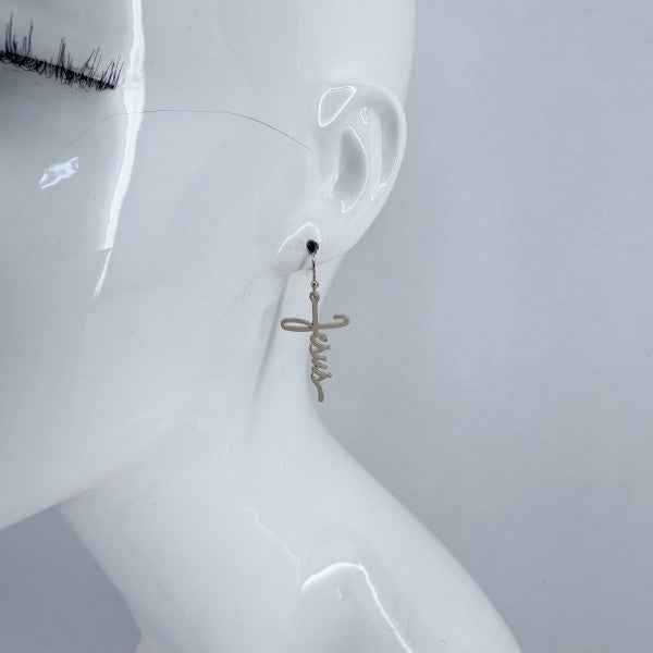 Fish Hook Earrings Jesus Word Cross Design Dangle 9ceba922-dab3-4926-973e-8f5f5d2f224b