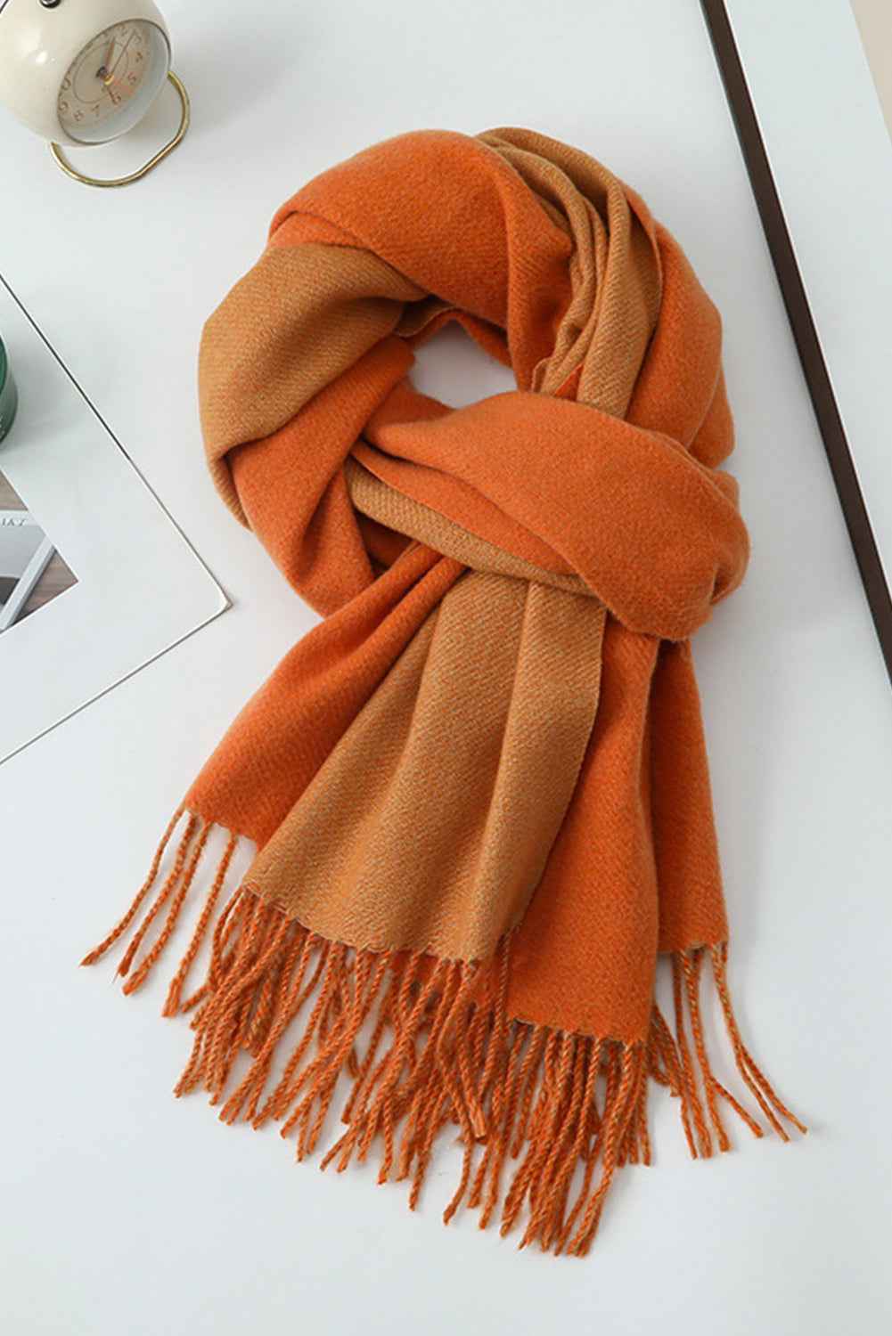 Russet Orange Cotton Tassel Scarf Russet Orange ONE SIZE cotton 9cf10d398b813657