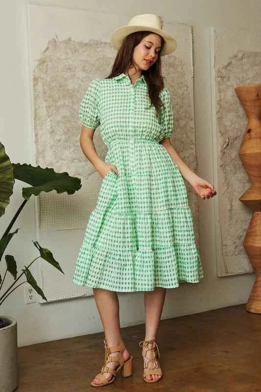 Davi & Dani Checkered Puff Sleeve Tiered Shirt Dress 9cfd58c93bca4f71bc43e13298e428b9-Max-Origin