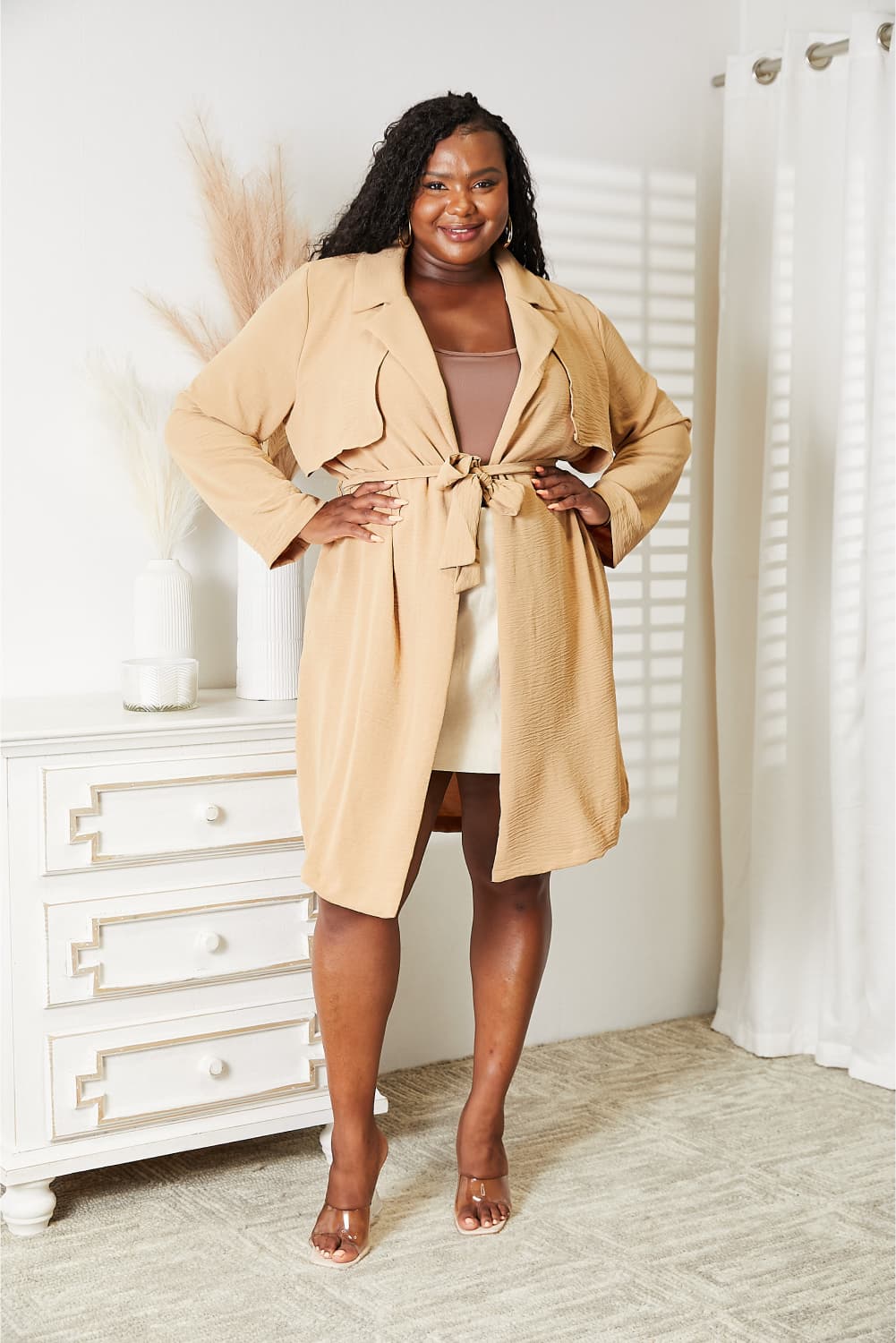 Culture Code Full Size Tied Trench Coat with Pockets 9d099826776c45af84e256c146748c4b-Max