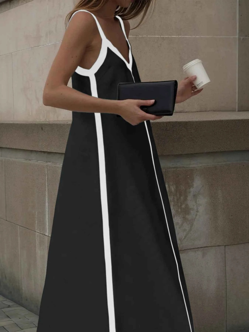 Contrast Trim V-Neck Maxi Dress 9d22d8f2-4f20-48e3-ba3c-aeb49e291de3-Max-Origin