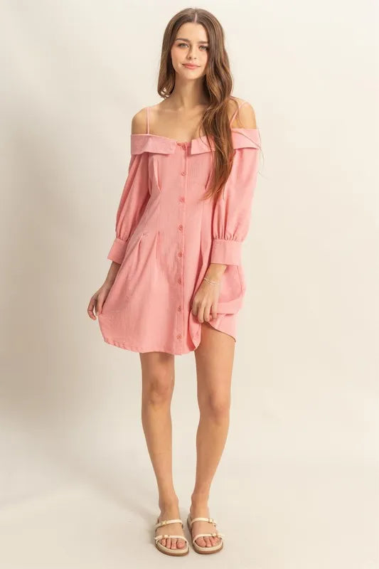 Button Down Spaghetti Strap Mini Dress with Pockets 9d253c89-4087-4682-957c-795ec96c8768-Max-Origin