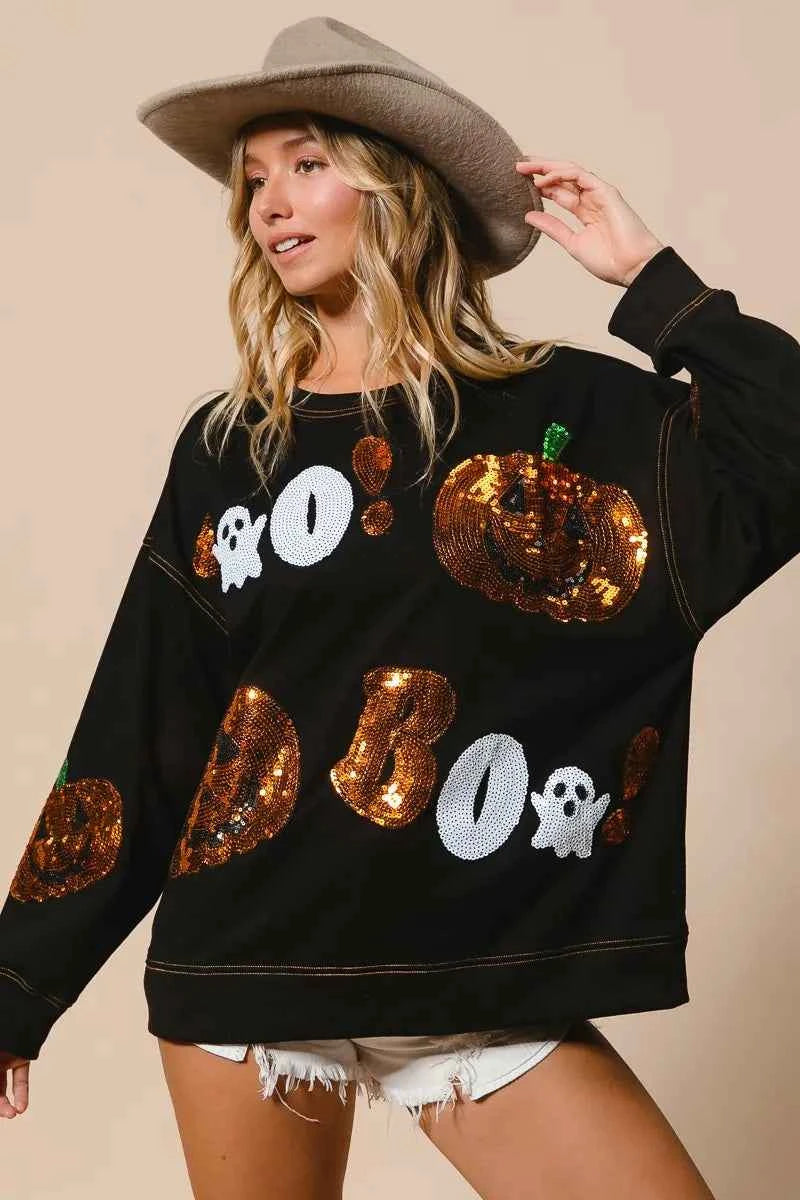 BiBi Halloween Theme Sequin Embroideries Sweatshirt 9d2ab90e7fc7478ca6c4d80116d37181-Max-Origin