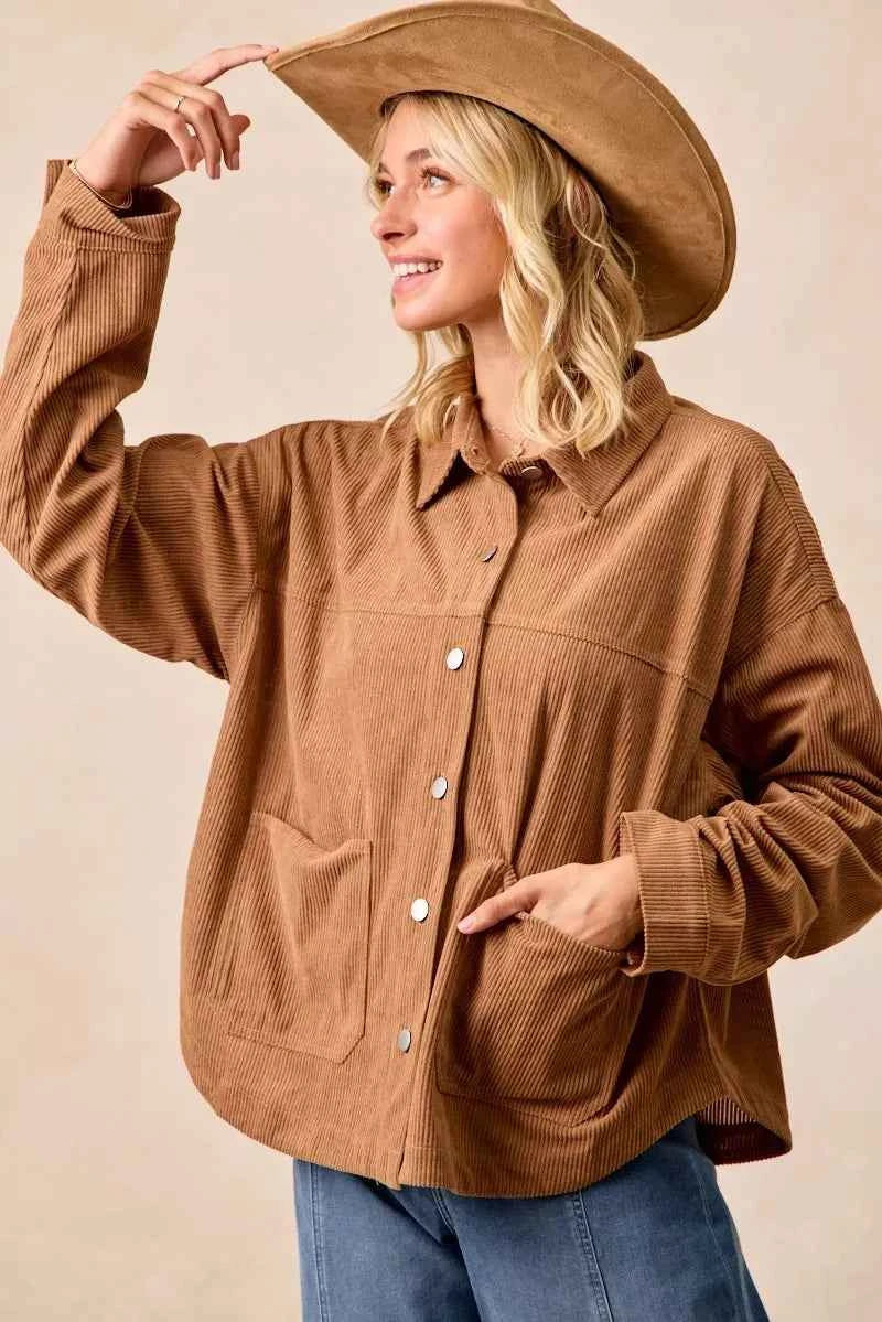 Corduroy Relaxed Fit Shacket with Back Pleat 9d44a3bb7e8f4add8693761be3ea489c-Max-Origin