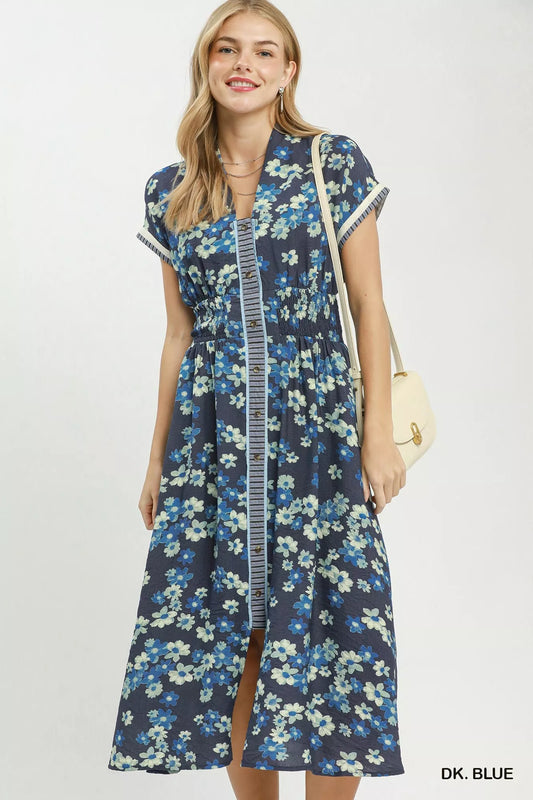 Ruffle Sleeve Henley Shift Dress DK. BLUE 9d588b4d-558b-4c09-b665-dd93d515dfab-Max-Origin