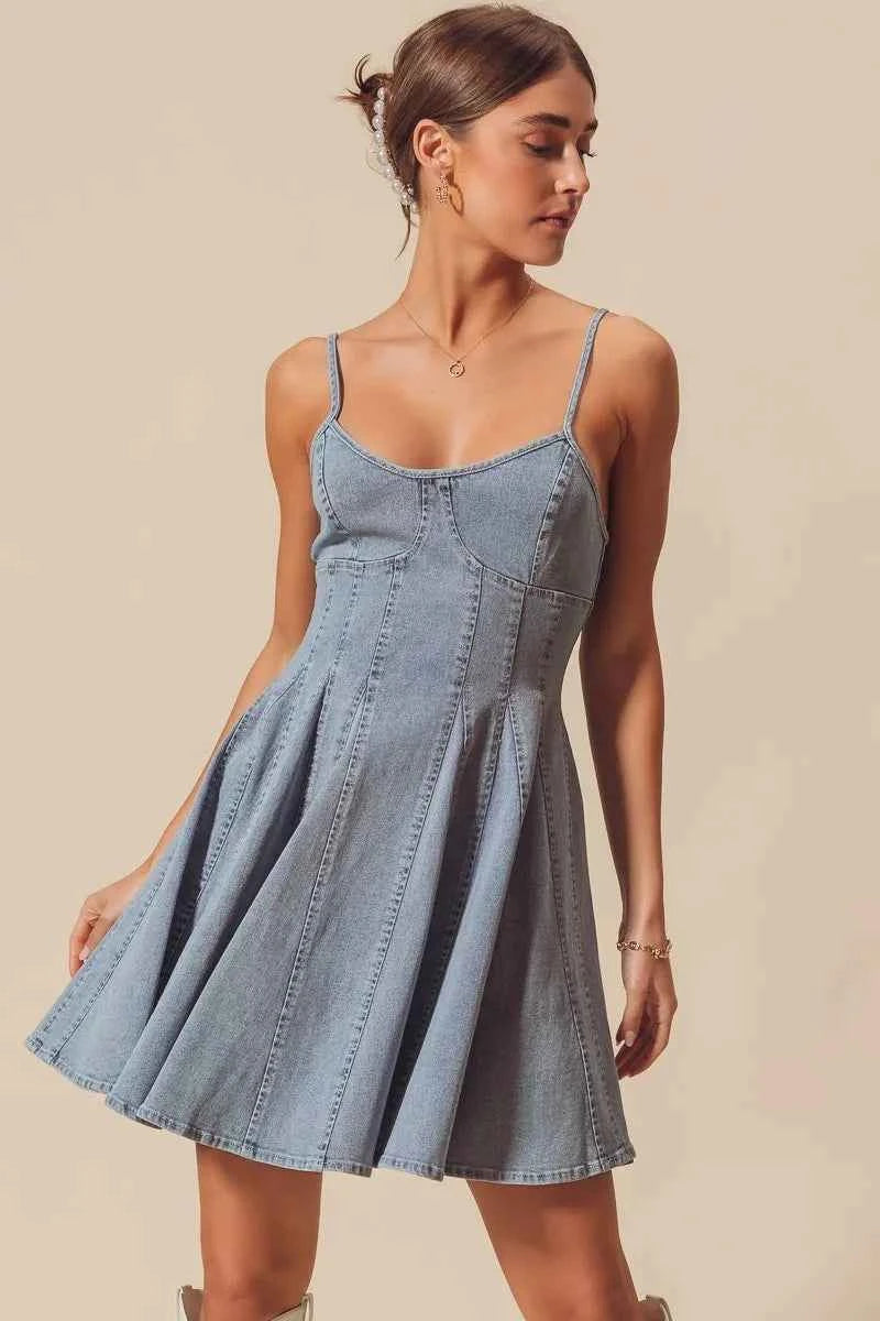 A Line Fit and Flare Denim Mini Dress 9d75a8d8d98e4e91806d380f028d7b66-Max-Origin