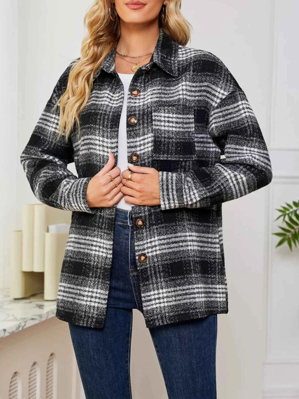 Plaid Button Up Long Sleeve Shacket 9d7b80c231424ce2aa38ea8ec3bdc464-Max-Origin