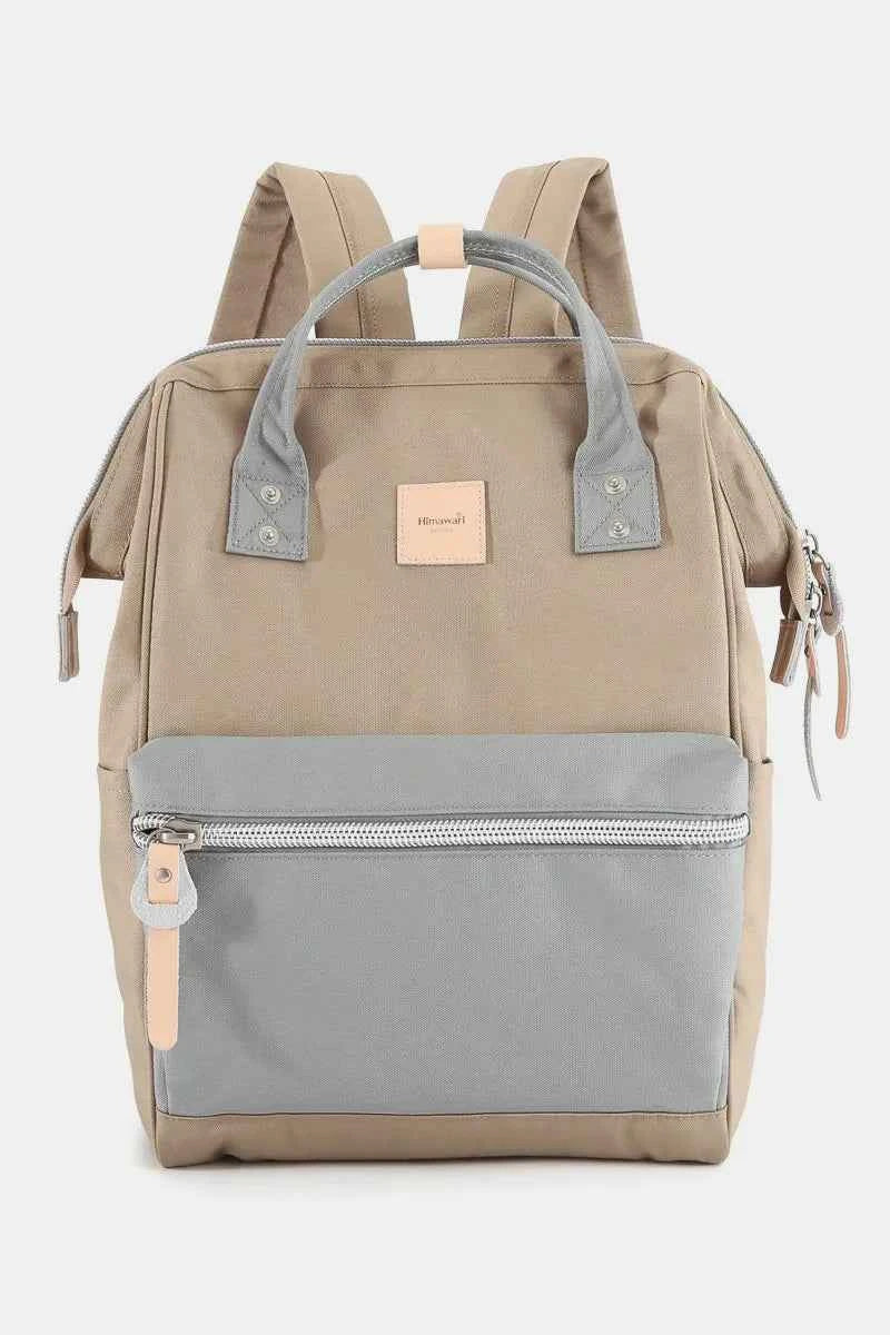 Himawari Water Resistant Canvas Backpack Bag with Side Pockets Grey Khaki One Size 9d7b9183-ac5e-4bf3-94b6-37924cfc4c73-Max
