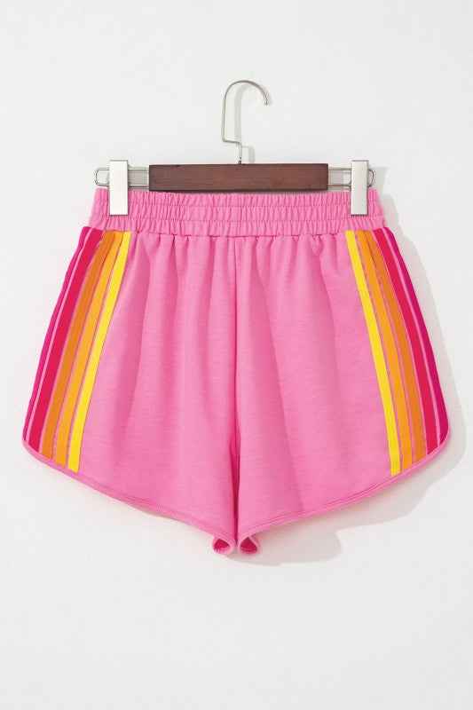Stripe Colorblock High Waist Shorts 9d822abf-88fb-41b3-8c6a-b7520c375fb8