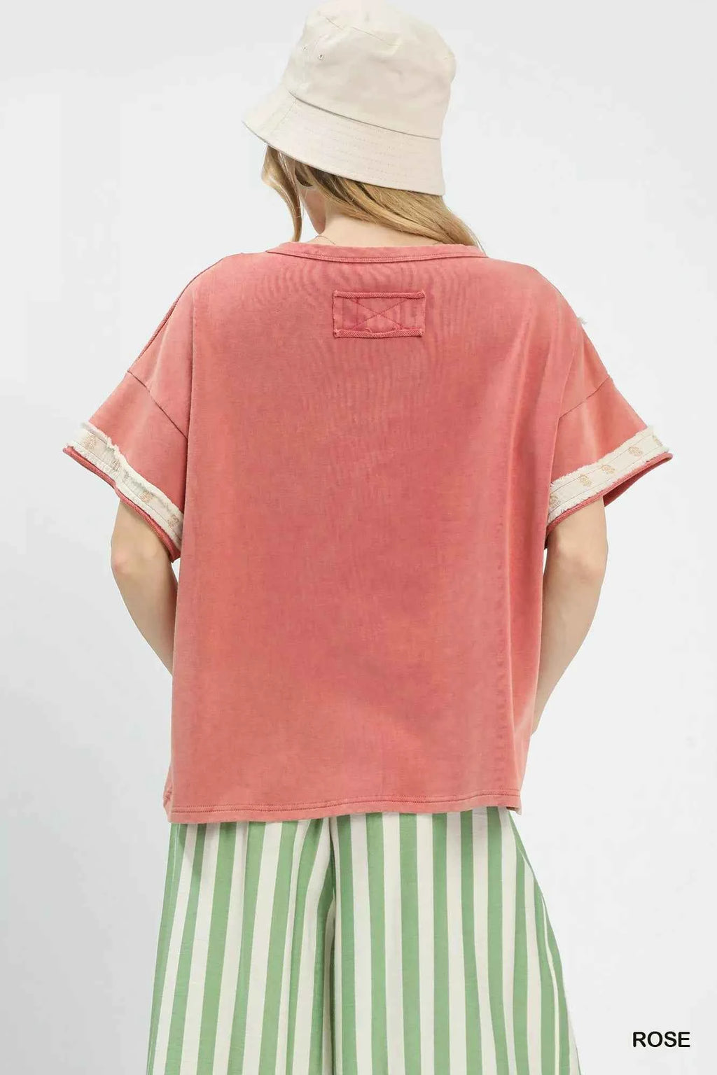 Umgee French Terry Top with Flower Patch 9d854789-3445-47e5-ac78-458336074c6a-Max-Origin