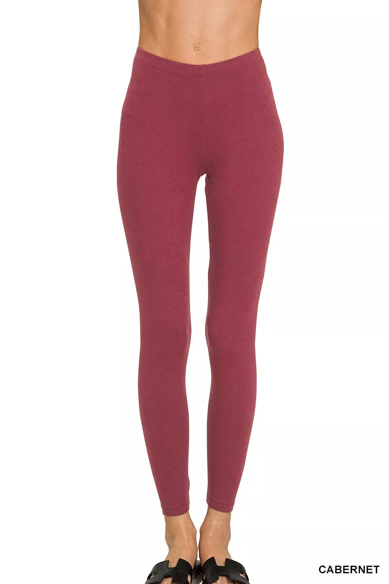 Zenana Premium Cotton Full Length Leggings CABERNET 9d88680371f846428adaf027957c8400-Max-Origin
