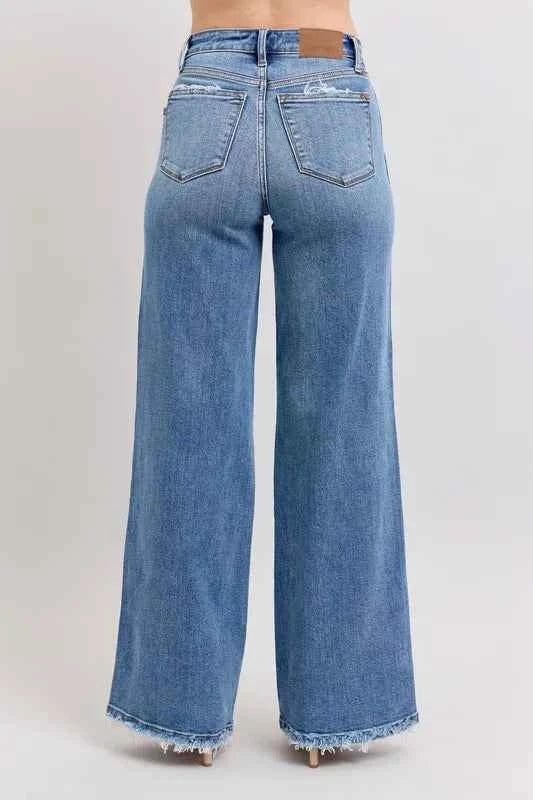 Judy Blue Full Size Raw Hem Wide Leg Jeans Plus Size 9d9595e27e8d4cd4bf7ca6a416fa4b9b-Max-Origin