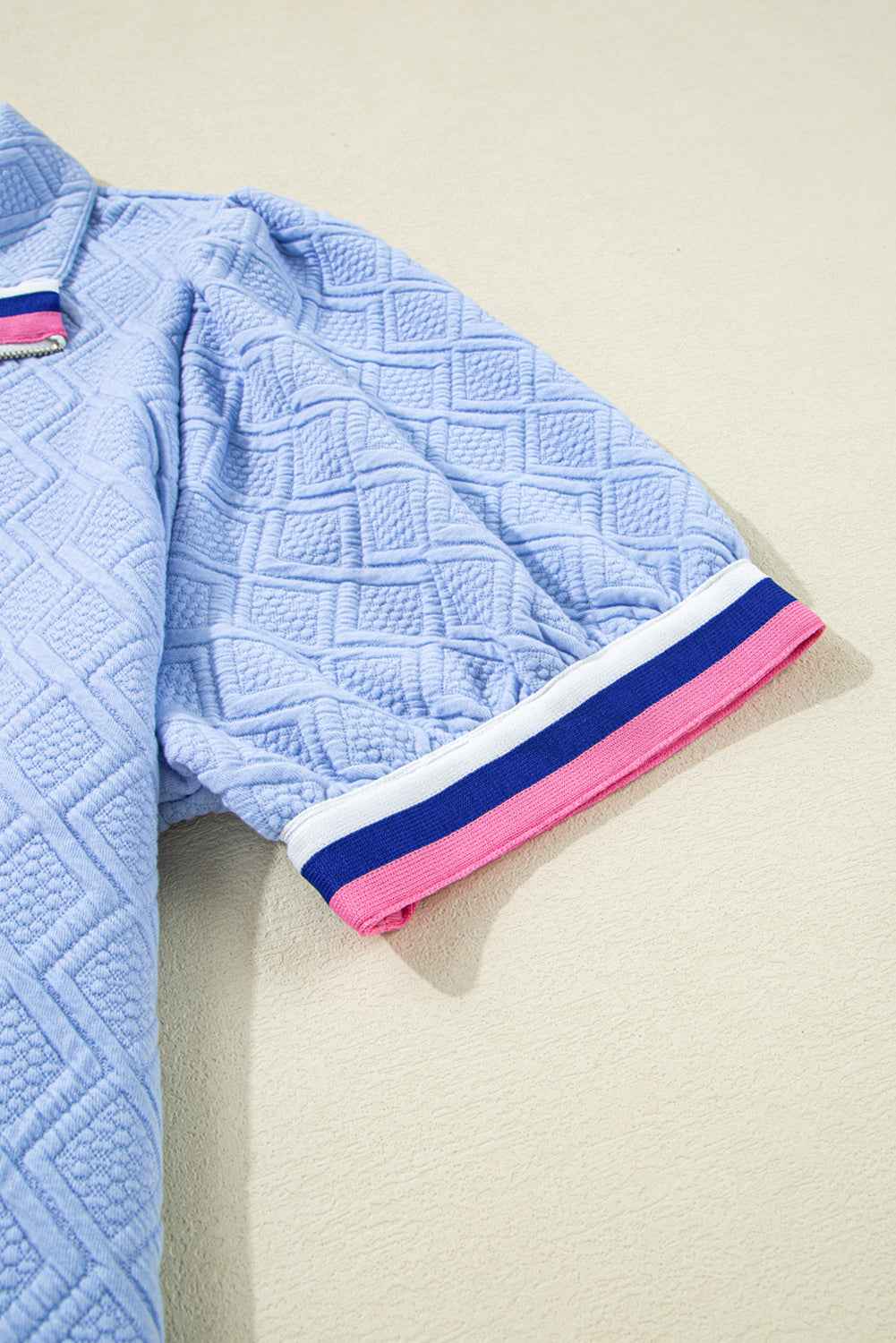 Beau Blue Striped Pop of Color Collared Checkered Textured Plus Size Dress 9da3abbb9a596ccd