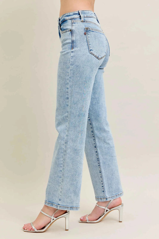 Full Size High Waist Stone Wash Straight Jeans Plus Size 9da40927c9f943a784872a7f83337529-Max-Origin