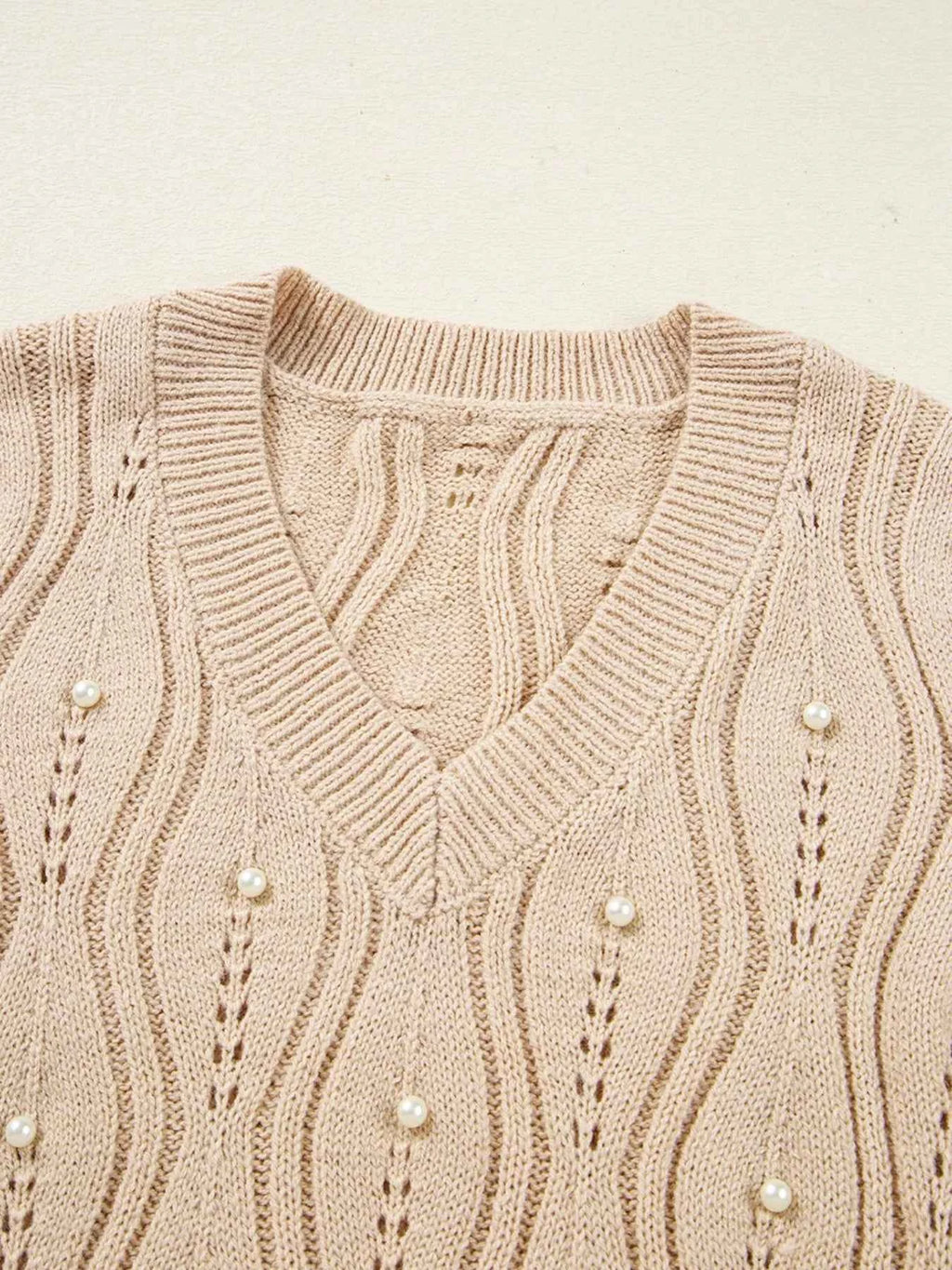 Pearl-Embellished V-Neck Pullover Sweater 9dab64bd-2496-4b04-8800-5113a7310eea-Max-Origin