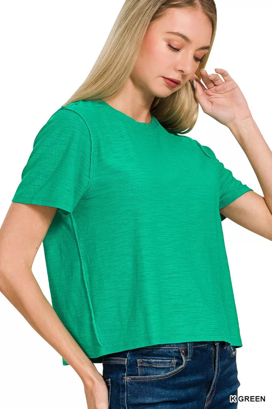 Zenana Slub Short Sleeve Tee 9dac5d37dbf54025b4fbee93edaf83b8-Max-Origin
