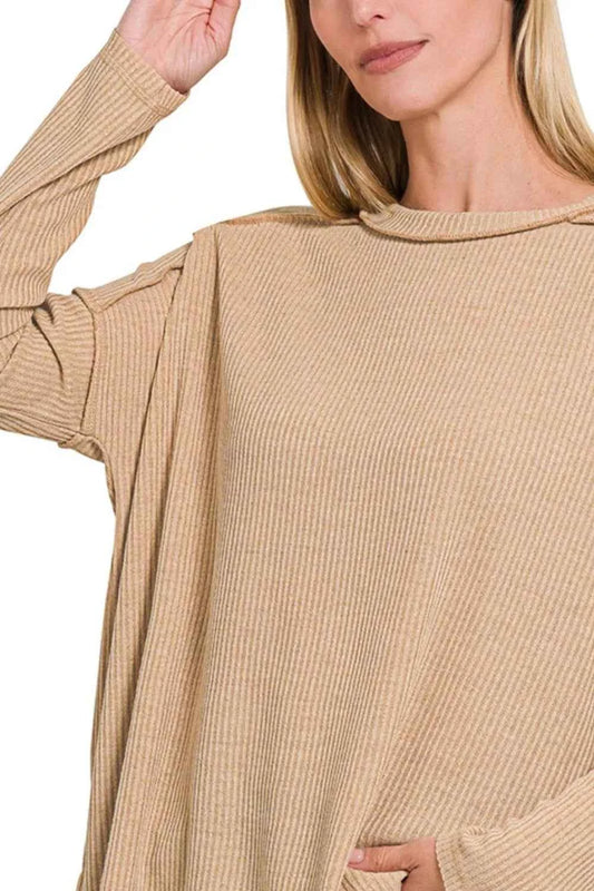 Ribbed Drop Shoulder Round Neck Sweater 9db2cf4b-bf1f-4523-9977-1f2288749372-Max-Origin