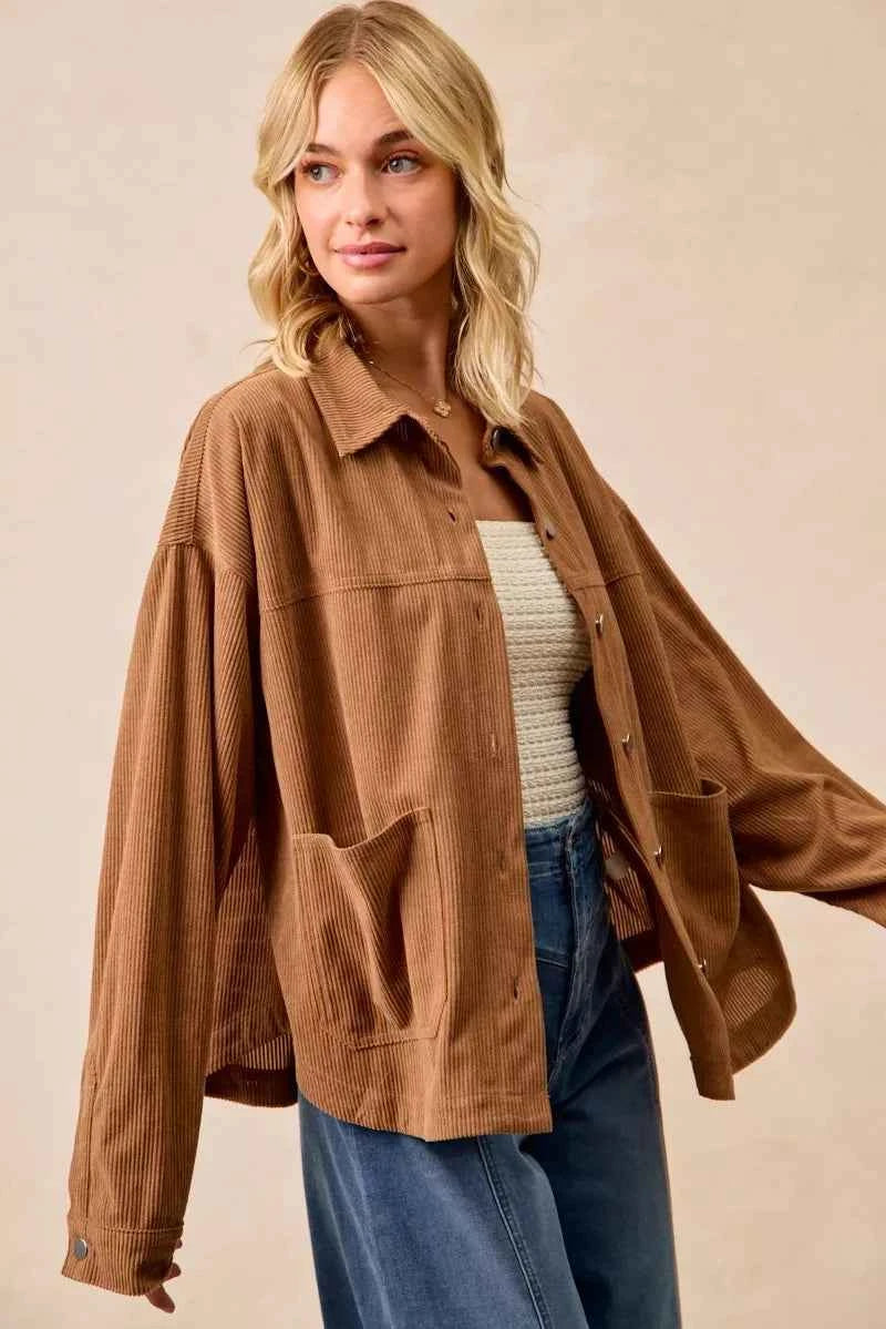 Corduroy Relaxed Fit Shacket with Back Pleat 9db99419db47422bb0b562bf81d764fb-Max-Origin