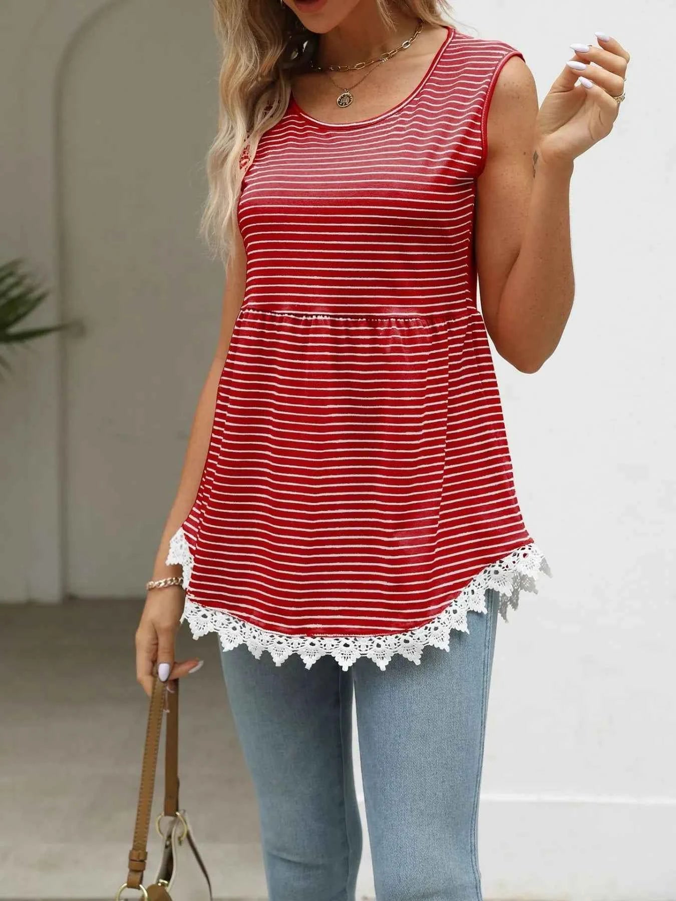 Lace Trim Sleeveless Babydoll Tank Top 9de0746b-2eaf-45c4-aeb4-179912ae2f90-Max-Origin