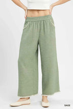 Umgee Frayed Hem Wide Leg Pants SAGE 9dedab9e-d0bf-4622-93ff-066d70a767c4-Max-Origin