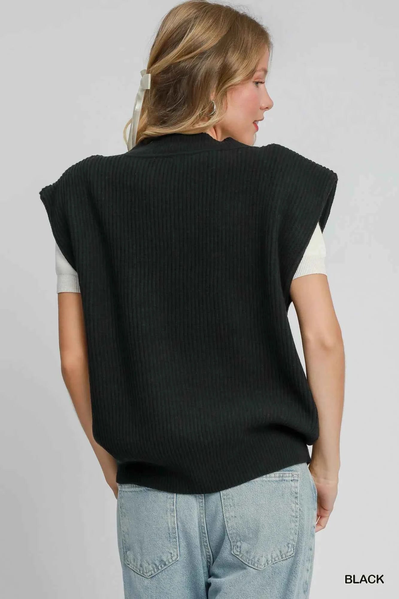 Umgee Oversized V Neck Vest 9df54376-395e-440a-bf39-45149a1b9f3f-Max-Origin