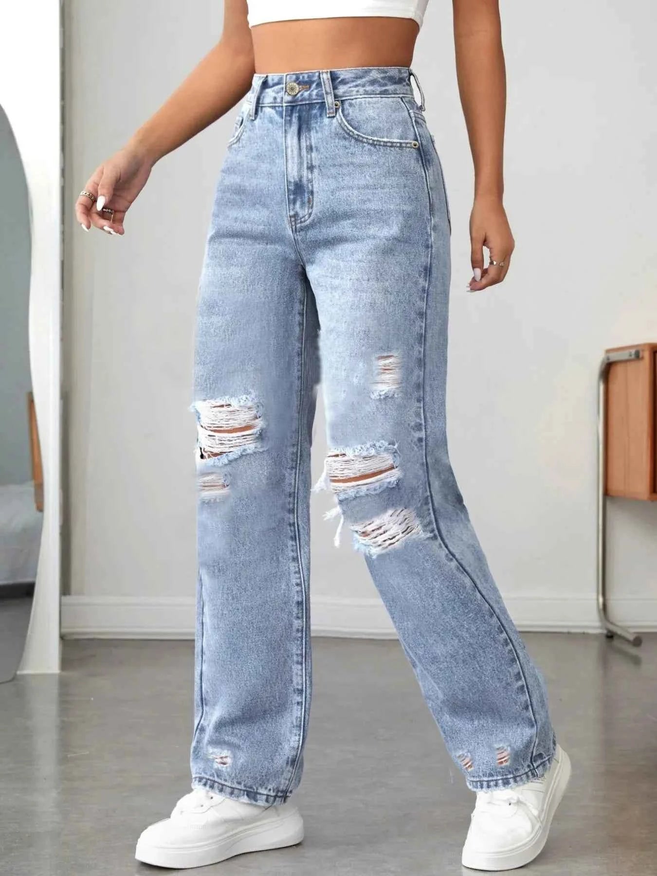 Distressed High Waisted Jeans Light Blue 9e055c80dd4b46859e9f72d88b7724d4-Max-Origin