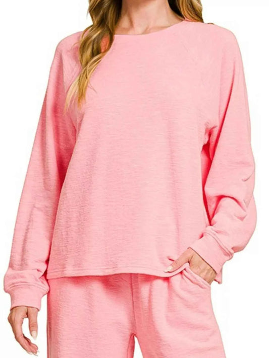 Slub Long Sleeve Top and Pants Lounge Set 9e0a4a6a-8a66-4a2d-b833-4067d2f4f924-Max-Origin
