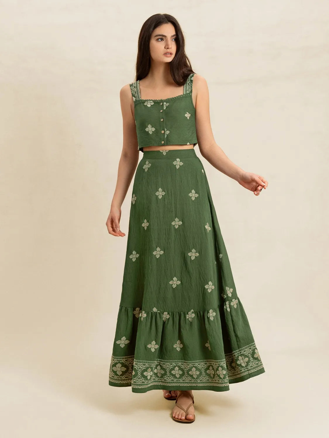 Embroidered Square Neck Cami and Skirt Set 9e11c688-8cc1-4926-bcbb-7f6558bb751c-Max-Origin