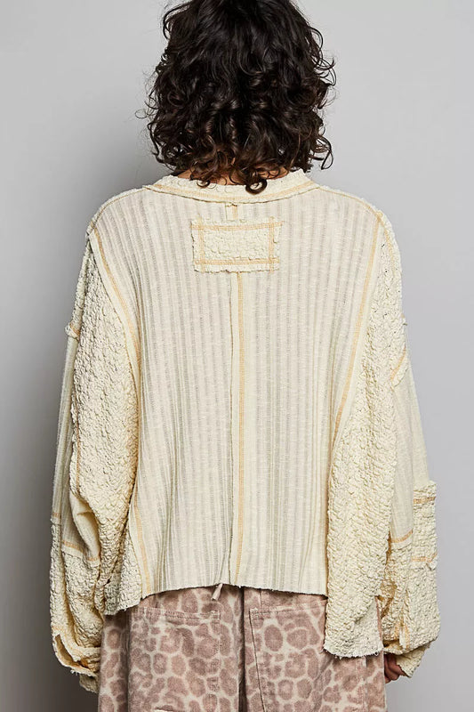 V-Neck Long Sleeve Top with Stitch Detail 9e24bc32-db47-4396-9a91-053b1735f172-Max-Origin