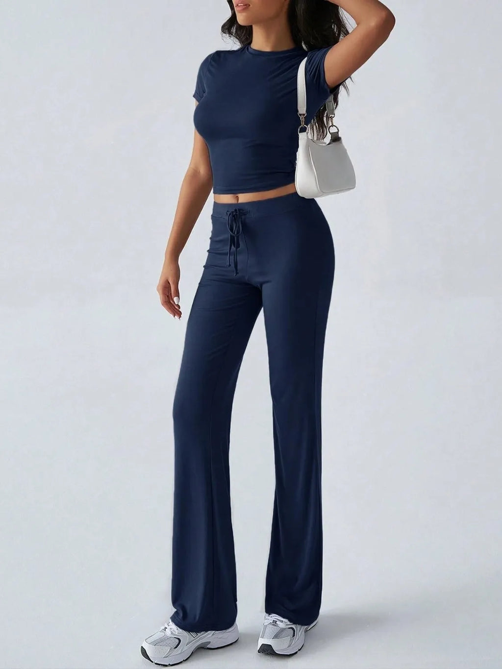 Round Neck Short Sleeve Top and Pants Set 9e259928-194e-4595-8ca9-2765003f0df5-Max-Origin