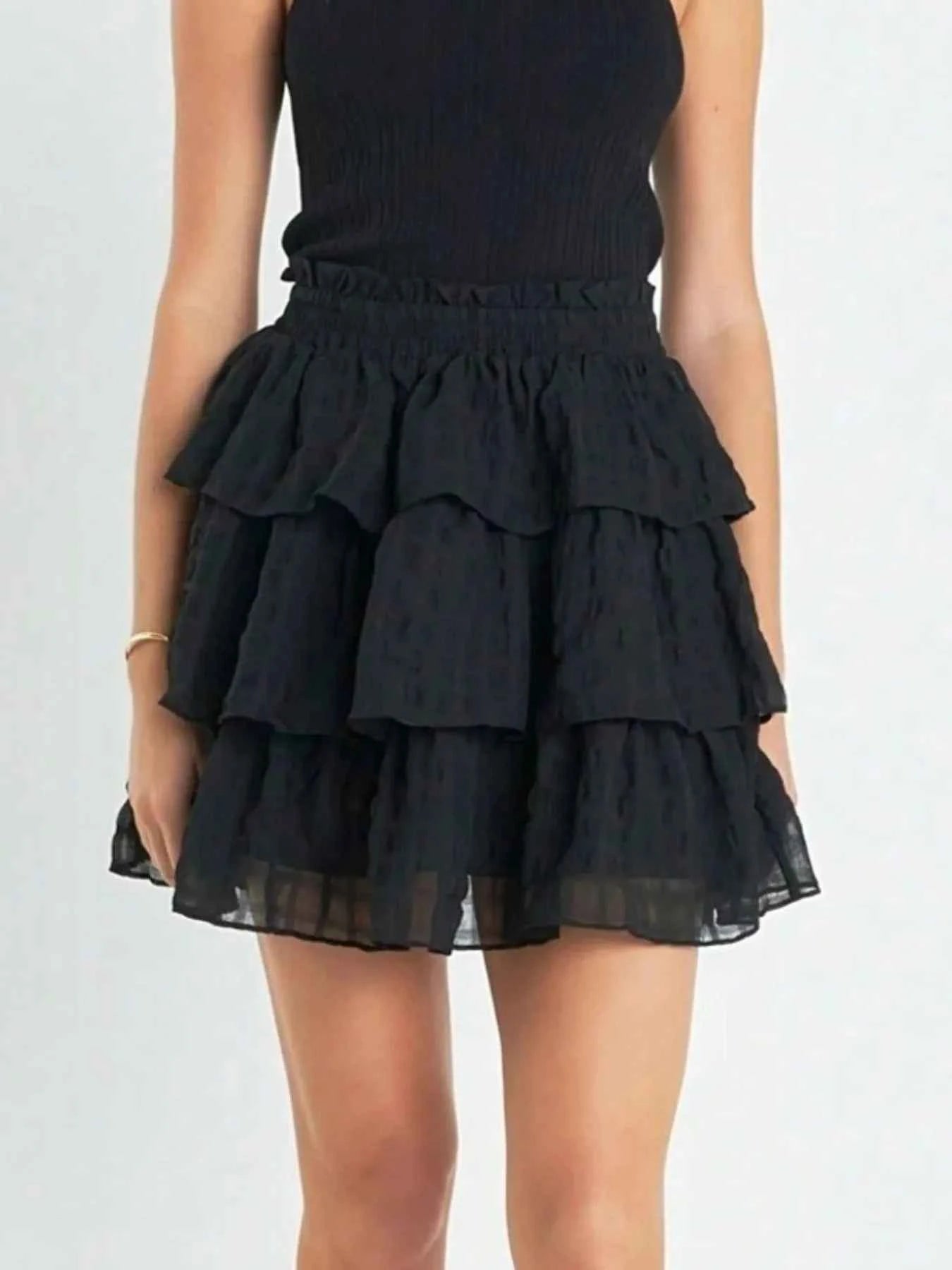 Ruffle Layered Mini Skirt Black 9e27c5bf-4e95-4024-b496-0c034da21bb2-Max-Origin