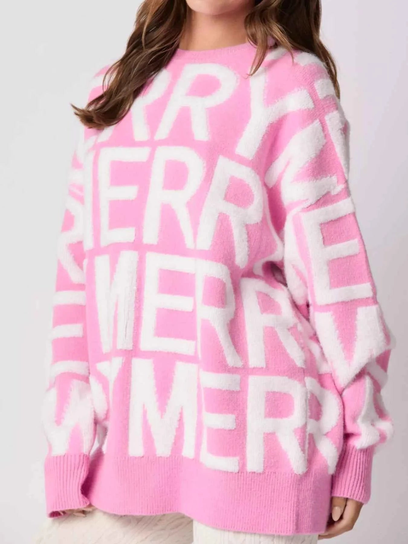Christmas Merry Festive Holiday Sweater Pink 9e4b5fcd-5bf9-4555-a324-4a77075e9212-Max-Origin